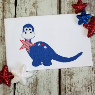 dino 4th of july applique